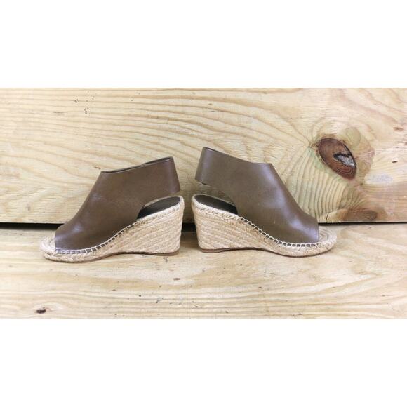 Celine Espadrilles Brown Leather 36 Buckle Slip On Shoes Spain - Picture 3 of 7